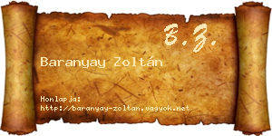 Baranyay Zoltán névjegykártya